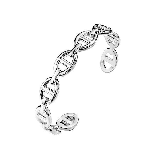 Sterling Silver Mariner Bangle Cuff Bracelet - Picture 6 of 13